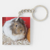 Guinea in Käfigen Schlüsselanhänger (Rückseite)