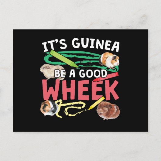 Guinea ist ein guter Rad - Guinea Pig Puff Postkarte (Vorderseite)