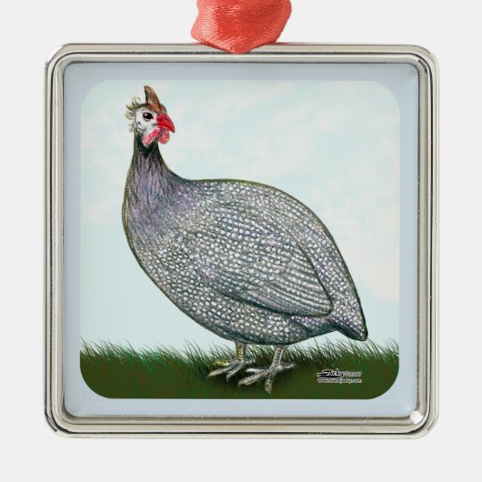 Guinea Lavender Silbernes Ornament (Vorne)