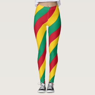 Guinea Nationale Flaggenfarben diagonal gestreift Leggings