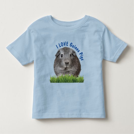 Guinea niedlich I LIEBE Pigment Blue Custom Text Kleinkind T-shirt (Vorderseite)