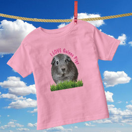 Guinea niedlich I LIEBE Pigment Pink Benutzerdefin Kleinkind T-shirt