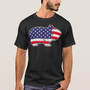 Guinea Pig 4. Juli USA Flag Amerika Patriotic T-Shirt