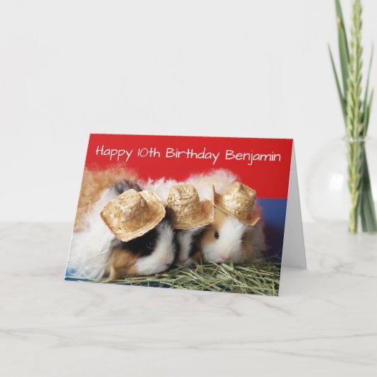 Guinea Pig 8., 9., 10. etc. Geburtskarte Karte (Vorderseite)