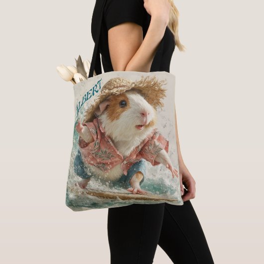 Guinea Pig Albert The Surfer Catching Waves Tasche (Von Nahem)