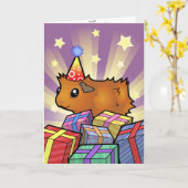 Guinea Pig am Geburtstag (Peeling) Karte (Gelbe Blume)