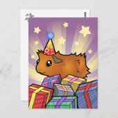 Guinea Pig am Geburtstag (Peeling) Postkarte (Vorne/Hinten)