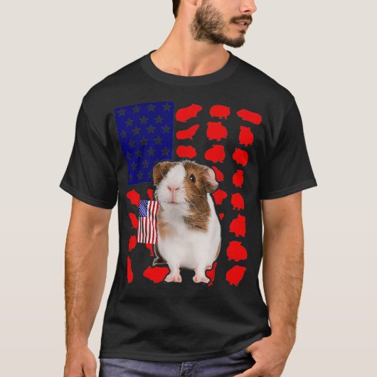 Guinea Pig American Flag 4. Juli Lover USA Pat T-Shirt (Vorderseite)