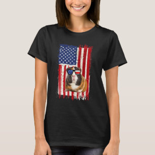 Guinea Pig American Flag Patriotic Pet 4. Jul. T-Shirt
