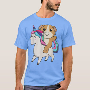 Guinea Pig auf Einhorn Regenbogen Niedliche Guinea T-Shirt