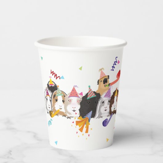 Guinea Pig Birthday Paper Cups Pappbecher (Vorderseite)