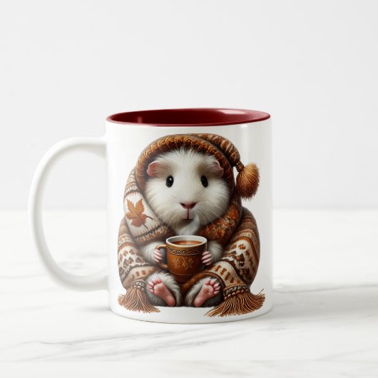 Guinea Pig Bliss Mug - Cozy Autumn Chilling Coffee Zweifarbige Tasse (Links)