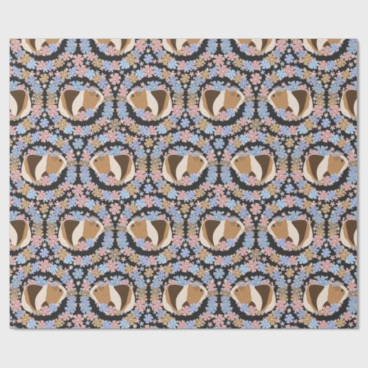 Guinea Pig Blumenpapier Geschenkpapier (Flach)