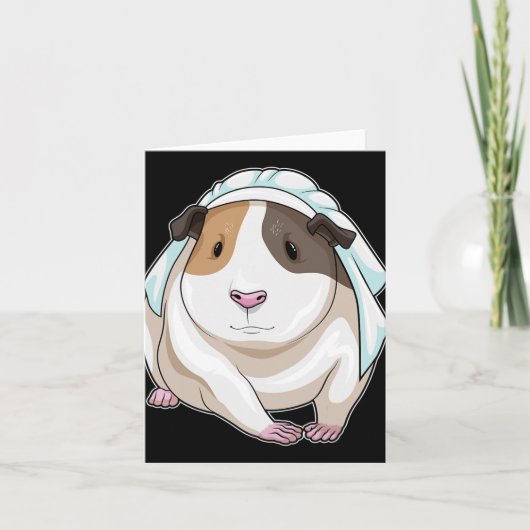 Guinea Pig Bride Veil Wedding Karte (Vorderseite)
