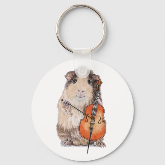 GUINEA PIG CELLO PLAYER SCHLÜSSELANHÄNGER (Vorderseite)