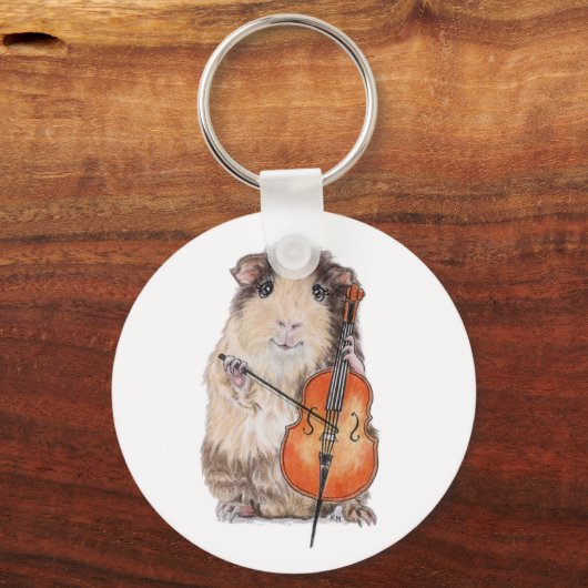 GUINEA PIG CELLO PLAYER SCHLÜSSELANHÄNGER (Vorderseite)