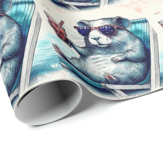 Guinea Pig Chilling Geschenkpapier (Rolleneckpunkt)