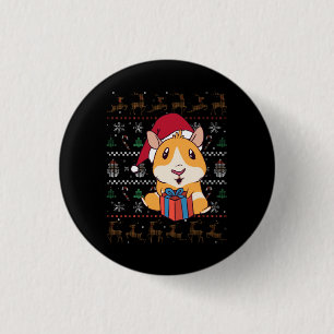 Guinea Pig Christmas Button