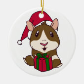 Guinea Pig Christmas Holiday Keramik Ornament (Vorne)