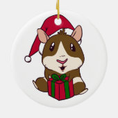 Guinea Pig Christmas Holiday Keramik Ornament (Hinten)