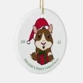 Guinea Pig Christmas Holiday Keramik Ornament (Rechts)