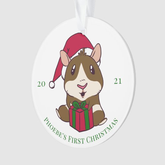 Guinea Pig Christmas Holiday Ornament (Vorderseite)