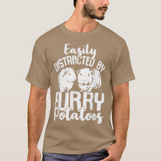 Guinea Pig Cute Pet Easily Distracted By Furry Pot T-Shirt