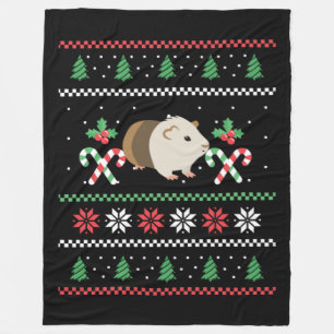 Guinea pig Dad ugly Christmas Fleecedecke
