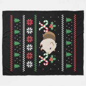 Guinea pig Dad ugly Christmas Fleecedecke (Vorderseite (Horizontal))