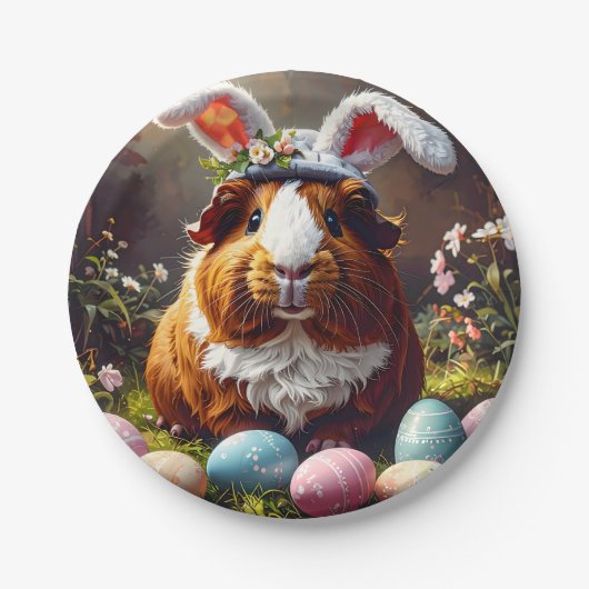 Guinea Pig Easter Pappteller (Vorderseite)
