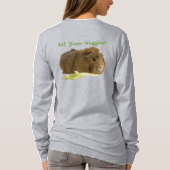 Guinea Pig Eating Celery Front Back Foto T-Shirt (Rückseite)
