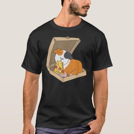 Guinea Pig essen Pizza Funny Pet T-Shirt (Vorderseite)