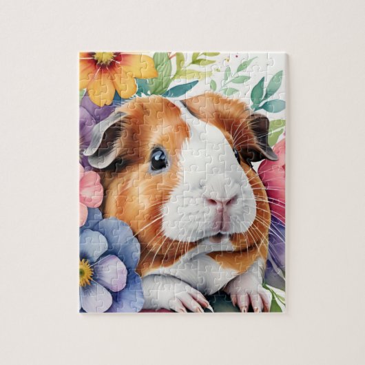 Guinea Pig Family Pet Portrait Puzzle (Vertikal)