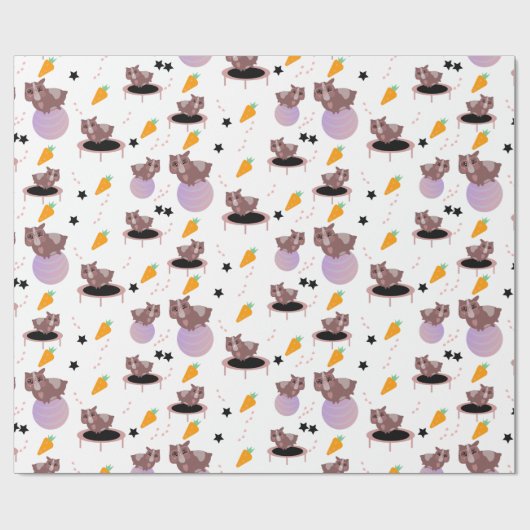 Guinea Pig Fitness Gym Funny Design Geschenkpapier (Flach)