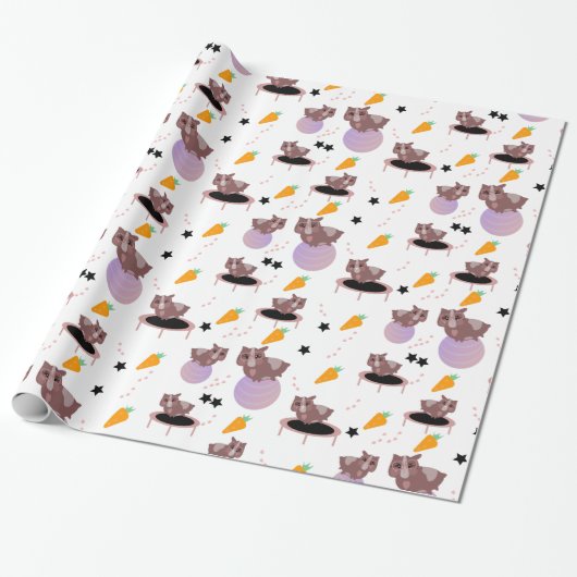 Guinea Pig Fitness Gym Funny Design Geschenkpapier (Ungerollt)