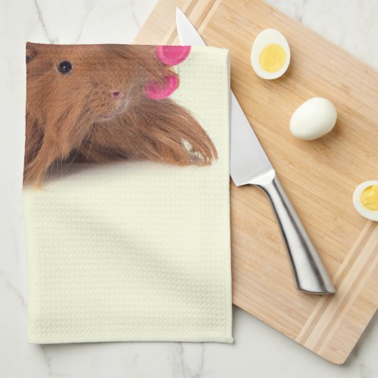 Guinea Pig | Funny Curly Guinea Pig Lover Geschenk Geschirrtuch (Viertel Falte)