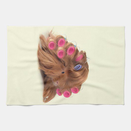 Guinea Pig | Funny Curly Guinea Pig Lover Geschenk Geschirrtuch (Horizontal)