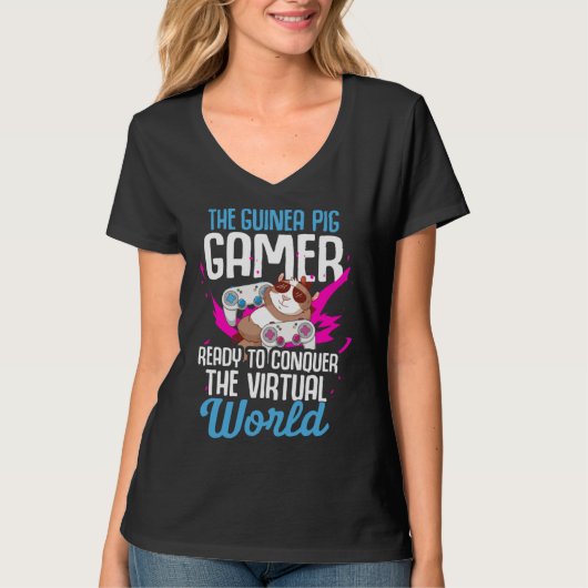 Guinea Pig  Gamer Ready to Conquer the Virtual Wor T-Shirt (Vorderseite)