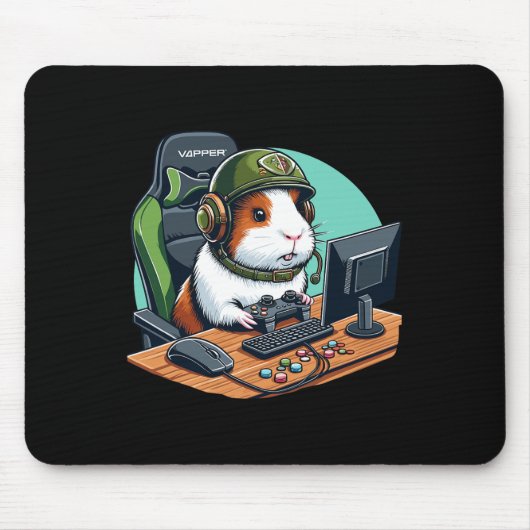 Guinea Pig Gamer Videospiel Wildlife Anima Mousepad (Vorne)