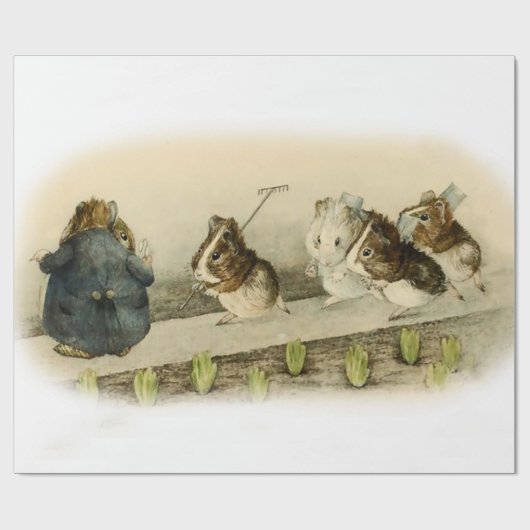 "Guinea Pig Garden" von Beatrix Potter Geschenkpapier (Flach)