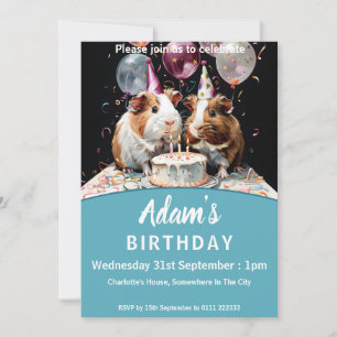 Guinea Pig Geburtstagsparty Einladung