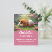 Guinea Pig Geburtstagsparty Einladungspostkarte (Stehend Vorderseite)