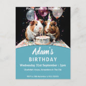 Guinea Pig Geburtstagsparty Einladungspostkarte (Vorderseite)