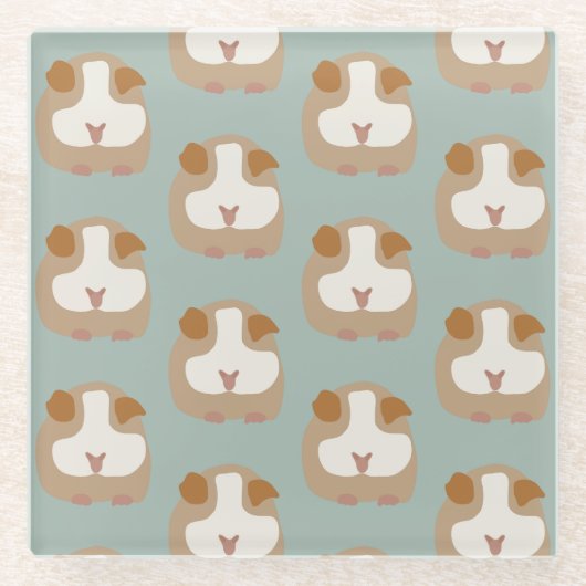 Guinea Pig Gesichtslos Glasuntersetzer (Vorderseite)