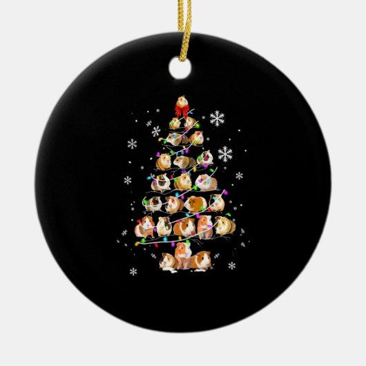 Guinea Pig Gift | Frohe Weihnachts-Guinea Pig Keramik Ornament (Vorne)
