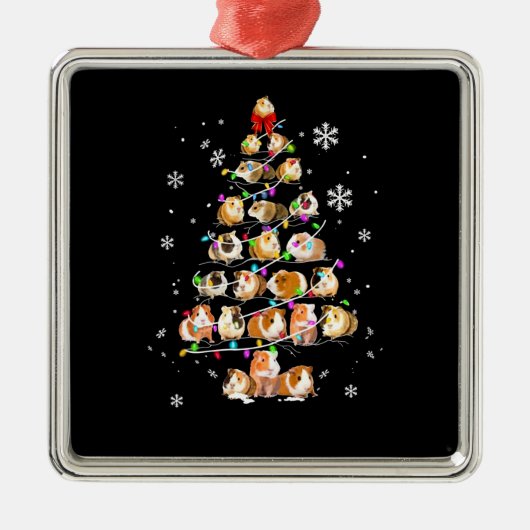 Guinea Pig Gift | Frohe Weihnachts-Guinea Pig Ornament Aus Metall (Vorne)