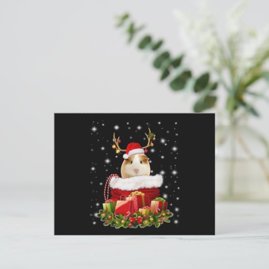Guinea Pig Gift | Frohe Weihnachts-Guinea Pig Postkarte (Stehend Vorderseite)