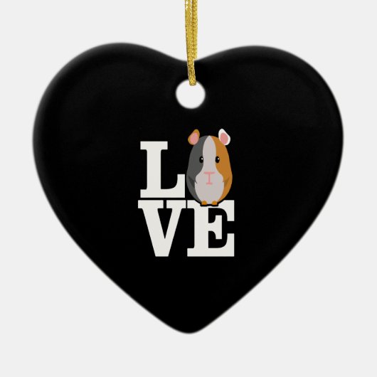 Guinea Pig Gift | Liebe Guinea Schweinegeschenke Keramik Ornament (Vorne)