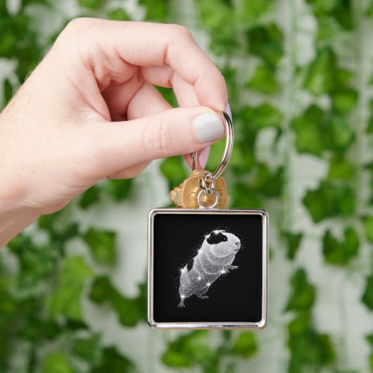 Guinea pig glittering keyring schlüsselanhänger (Hand)