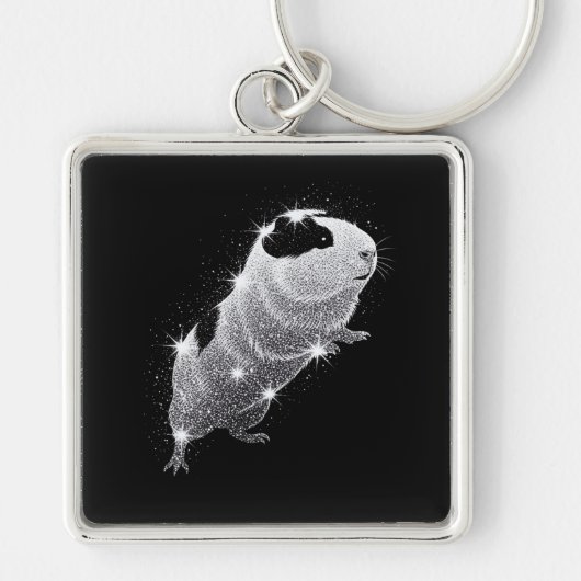 Guinea pig glittering keyring schlüsselanhänger (Vorne)